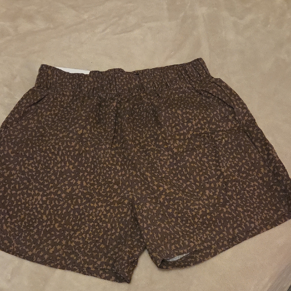 Elegant High Waist Brown Women's Shorts